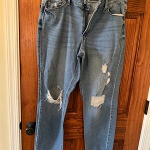 SO Men's Relaxed Distressed Light Blue Jeans